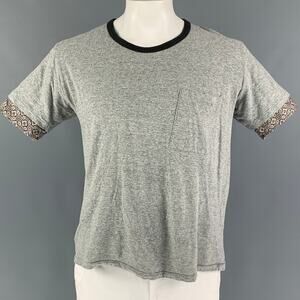 SASQUATCHfabrix Size XL Grey Cotton Silk Crew-Neck T-shirt